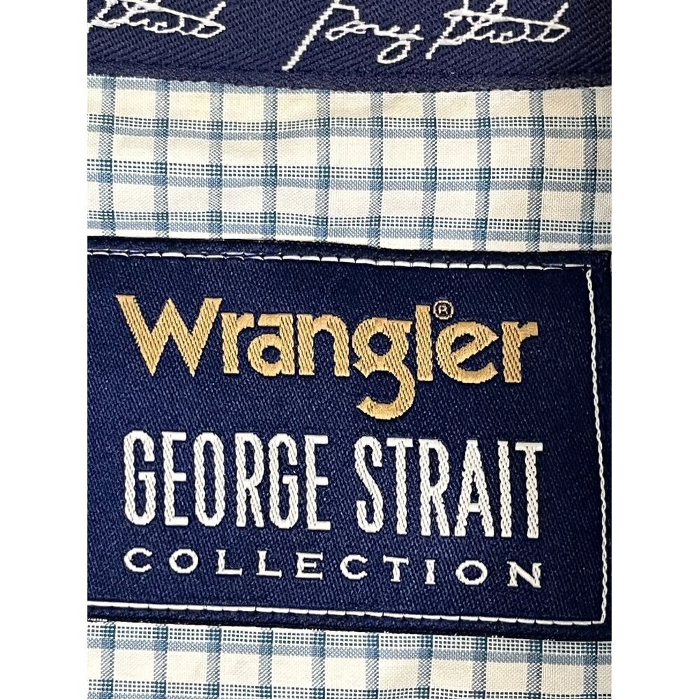 Wrangler Plaid Pearl Snap Shirt Blue 2XLT Western Cowboy Checks Concert Relaxed - Picture 5 of 9